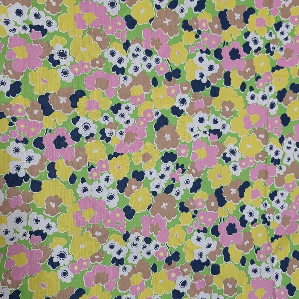 Vintage 1970 Klopman Mills Floral Cotton Fabric 45